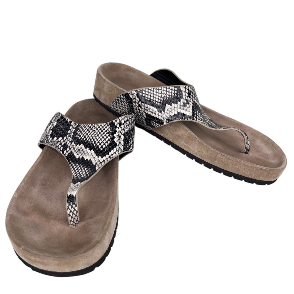 Vince Padma Thong Sandals Snake Embossed 7 Flip Flops